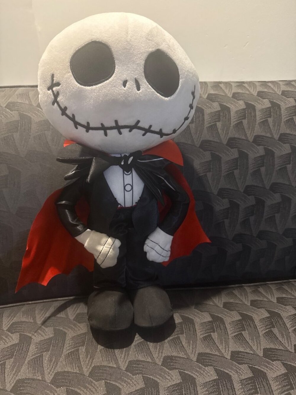 Jack Skellington Plush Toy In Vampire Costume - 18" Halloween Collectible Doll W